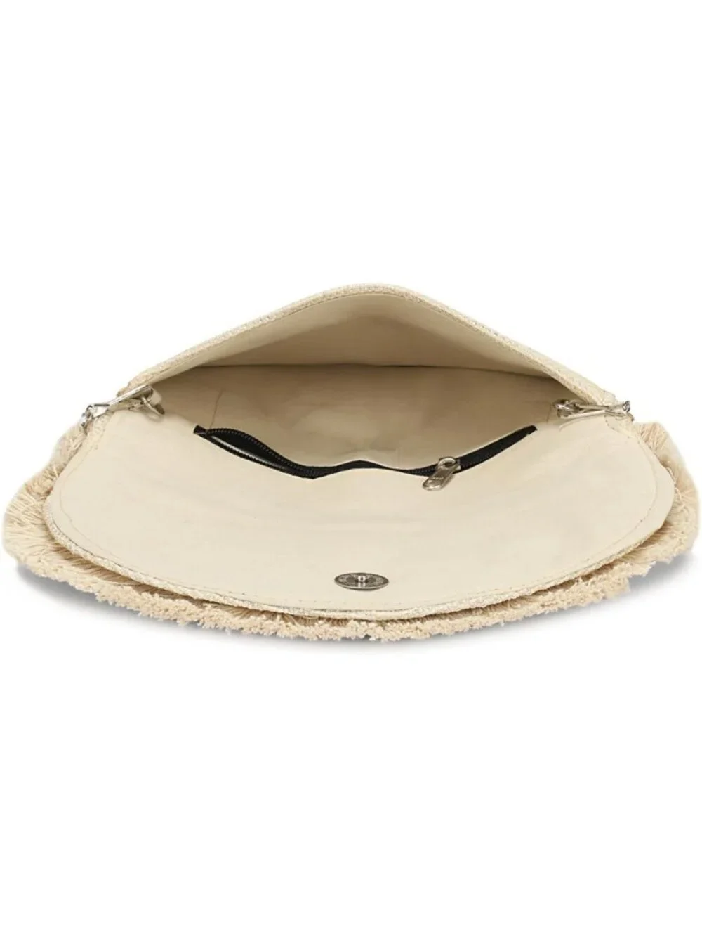 Chic Woven Clutch with Shell & Coin Details, Stylish Chain Strap Crossbody Bag